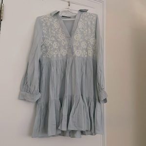 Size medium embroidered spring dress from Zara